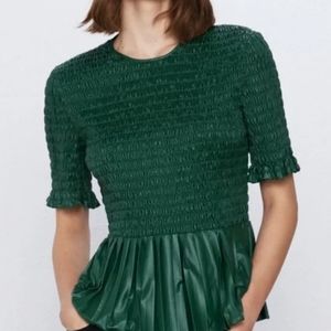 Zara faux leather XS peplum